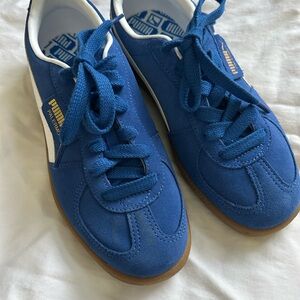 PUMA Palermo sneakers in the Cobalt Glaze and Puma White colorway.